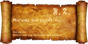 Murvay Koriolán névjegykártya